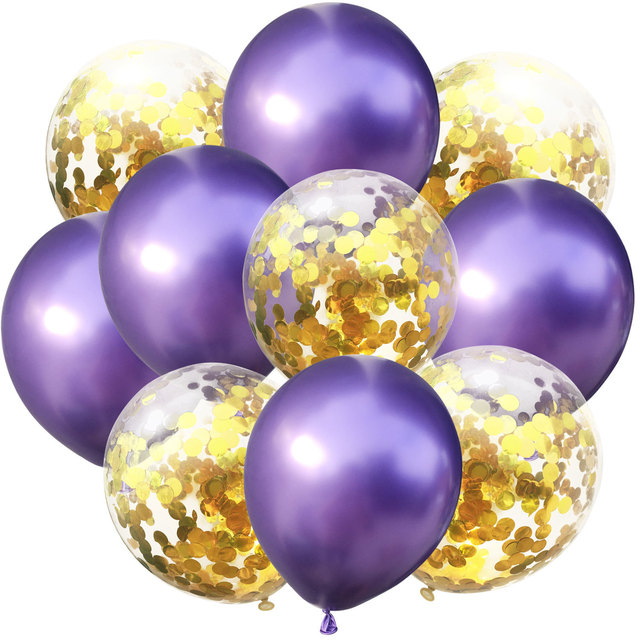 10 sztuk brokatowych balonów konfetti - dekoracja urodzinowa, ślubna, bożonarodzeniowa dla dzieci - lateksowe, metaliczne - Wianko - 3