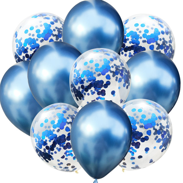 10 sztuk brokatowych balonów konfetti - dekoracja urodzinowa, ślubna, bożonarodzeniowa dla dzieci - lateksowe, metaliczne - Wianko - 12