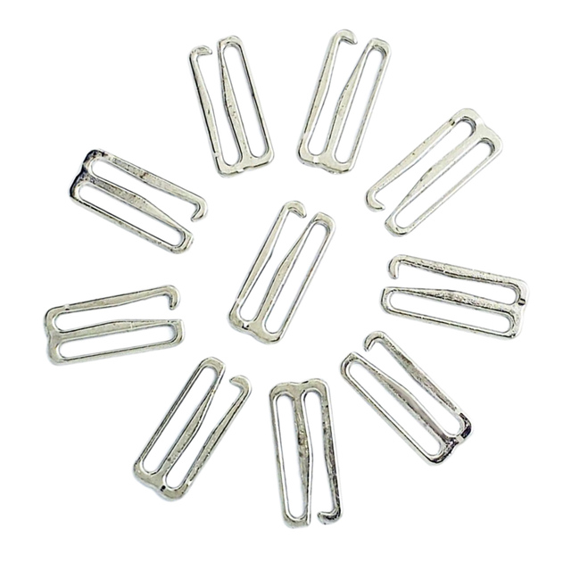 Biustonosz Hook - 10-Pack, zaczep haczykowy, zamiennik, biustonosz suwakowy do strojów kąpielowych, srebrny, 1 Cal, szerokość 25 mm - Wianko - 3