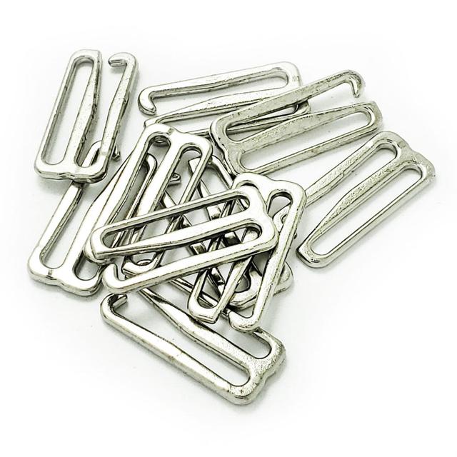 Biustonosz Hook - 10-Pack, zaczep haczykowy, zamiennik, biustonosz suwakowy do strojów kąpielowych, srebrny, 1 Cal, szerokość 25 mm - Wianko - 6