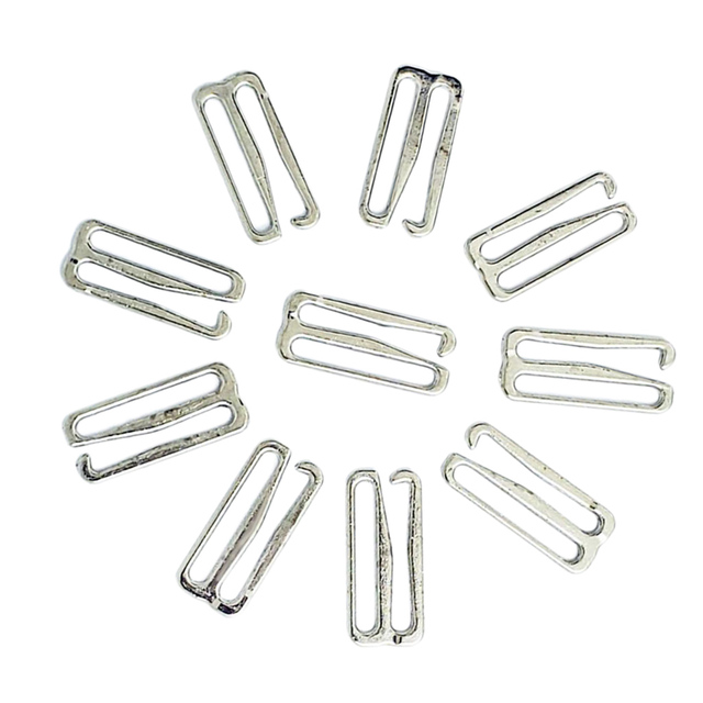 Biustonosz Hook - 10-Pack, zaczep haczykowy, zamiennik, biustonosz suwakowy do strojów kąpielowych, srebrny, 1 Cal, szerokość 25 mm - Wianko - 2