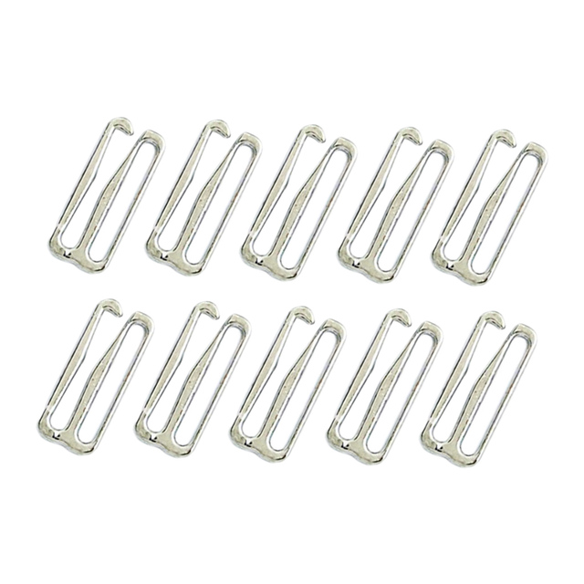 Biustonosz Hook - 10-Pack, zaczep haczykowy, zamiennik, biustonosz suwakowy do strojów kąpielowych, srebrny, 1 Cal, szerokość 25 mm - Wianko - 4