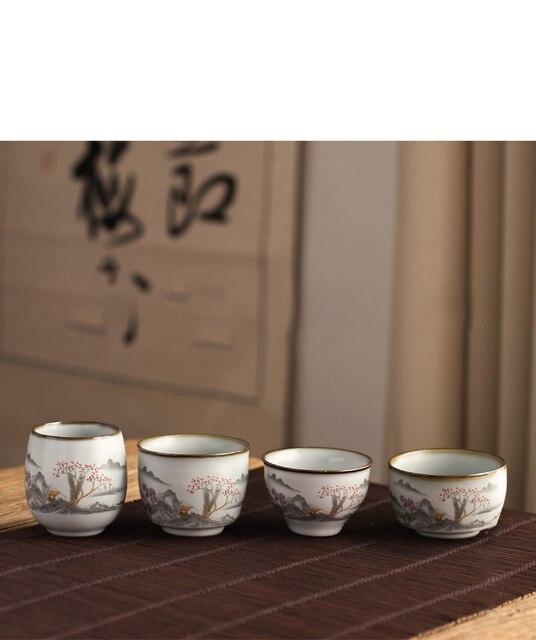 Chiński kubek na herbatę ChaZhan z naczyniami do herbaty Ru Kiln - anty skalowanie, retro, filiżanka ceramiczna, w wielu kolorach - Wianko - 3