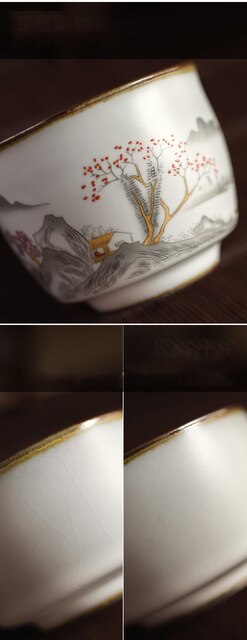 Chiński kubek na herbatę ChaZhan z naczyniami do herbaty Ru Kiln - anty skalowanie, retro, filiżanka ceramiczna, w wielu kolorach - Wianko - 4