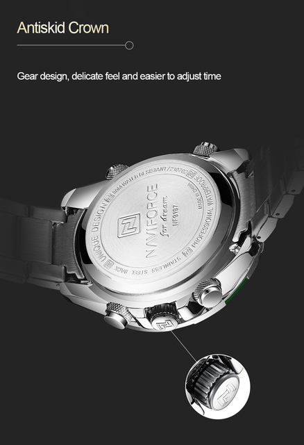 Męski zegarek NAVIFORCE Casual Sport ze stali nierdzewnej, wodoodporny, Luminous, podwójny wyświetlacz, kwarcowy, męskie Reloj Hombre - Wianko - 12