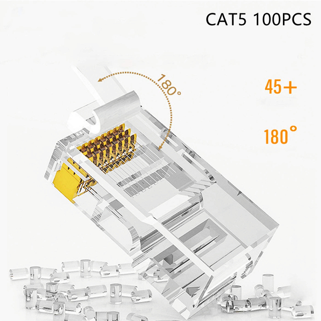 Tester kabli HTOC - zaciskarka RJ45 CAT5 CAT6 z zestawem narzędzi do zaciskania oraz 100 sztuk wtyczek CAT5 Mini striptizerka - Wianko - 7