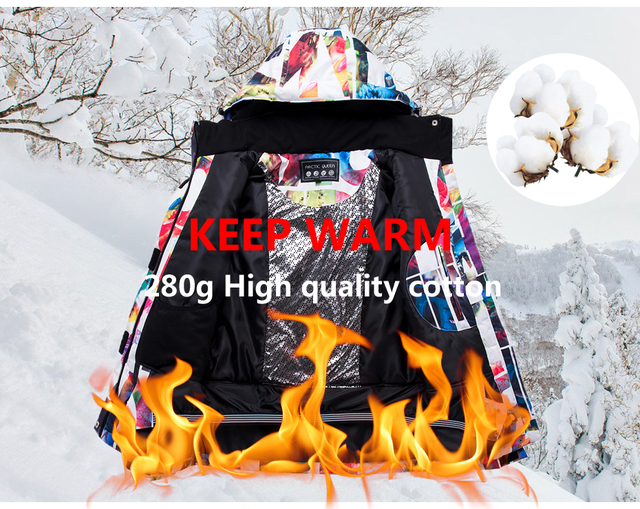 Gruby ciepły kombinezon narciarski dla kobiet - kurtka i spodnie z zestawu - Wianko - 4