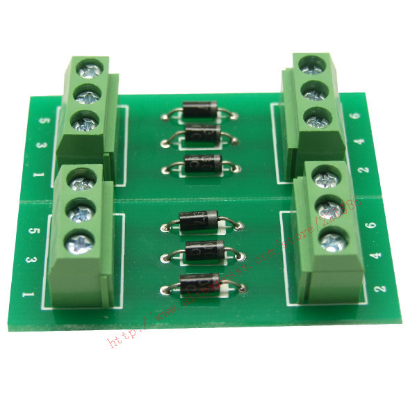 3-kanałowy moduł diody szynowy DIN 1 Amp 1000 V wspólna anoda 3 dioda 1N4007 - Wianko - 8