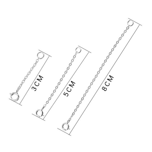 1PC 24k pozłacane srebrny rozszerzony ogon łańcuch złączami DIY do biżuterii - naszyjnik 3cm/5cm/8cm - Wianko - 2