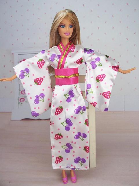 1/6 Sukienka Cosplay dla lalki - różowa księżniczka, tradycyjna japońska szata Kimono, długa Yukata 1:6 - Wianko - 14