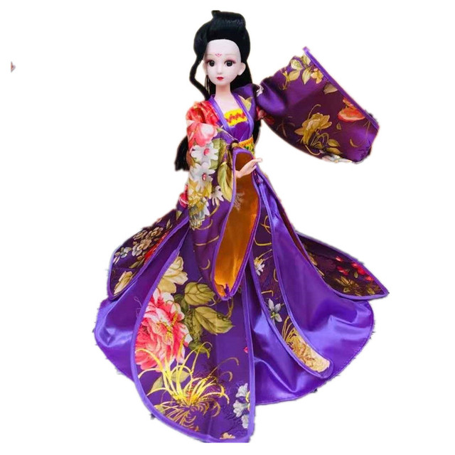 1/6 Sukienka Cosplay dla lalki - różowa księżniczka, tradycyjna japońska szata Kimono, długa Yukata 1:6 - Wianko - 10