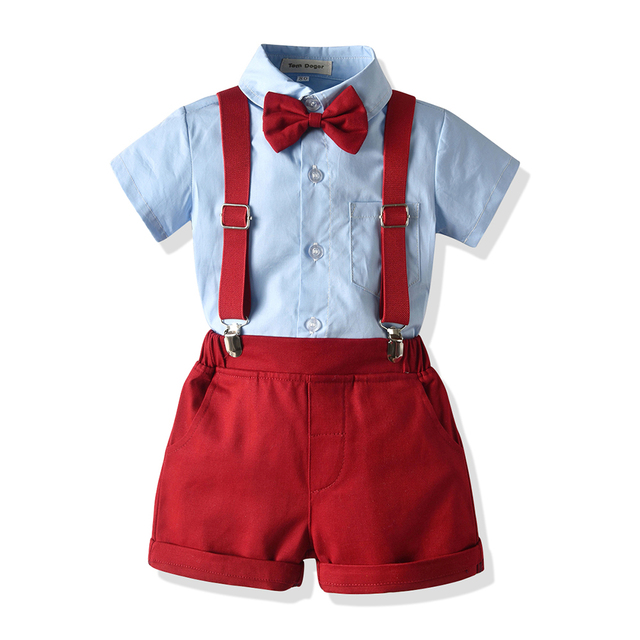 Zestaw garniturków, koszul i kombinezonów dla chłopców, 2 sztukiOstateczny przewinienie dla chłopców, składający się z garniturków, koszul i kombinezonów, w noworodkowych rozmiarach - Wianko - 2