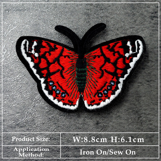 Łatka z czerwonym motylem do naszycia na odzież - dekoracyjna żaglówka, oko samochodu, róża, aplikacyjny znaczek Hello Heart - Wianko - 7