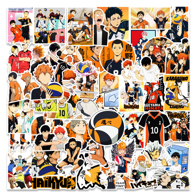 Naklejki Japonia Anime Cartoon TV Haikyuu - 10/30/50 sztuk: Graffiti, Skateboard, Laptop, telefon, bagaż, zabawka dla dziecka - Wianko - 18