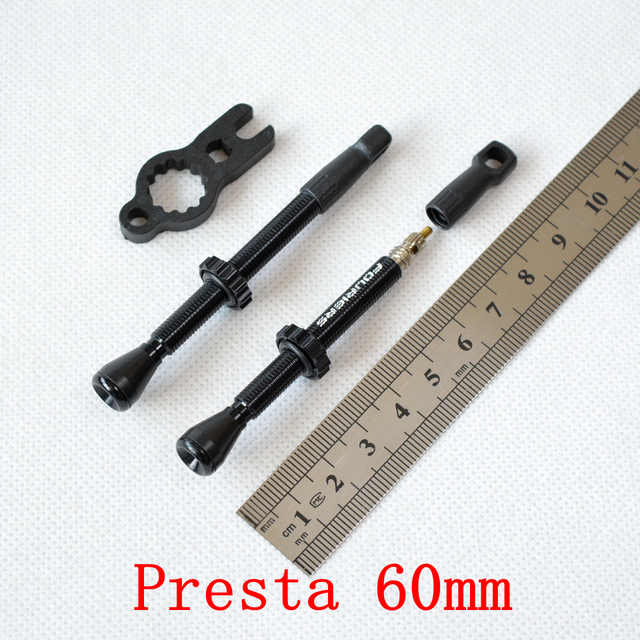 Bezdętkowy zawór Fouriers CNC MTB/Szosowy Presta/Schrader (40mm/60mm) + rdzeń narzędzia - 2 sztuki - Wianko - 3