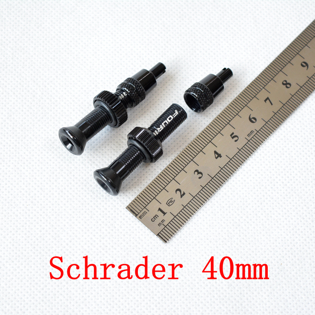 Bezdętkowy zawór Fouriers CNC MTB/Szosowy Presta/Schrader (40mm/60mm) + rdzeń narzędzia - 2 sztuki - Wianko - 9