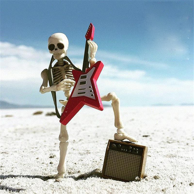 Ruchomy szkielet ludzki Mr. Bones - zabawka Gag, Model Mini na Halloween - Wianko - 4