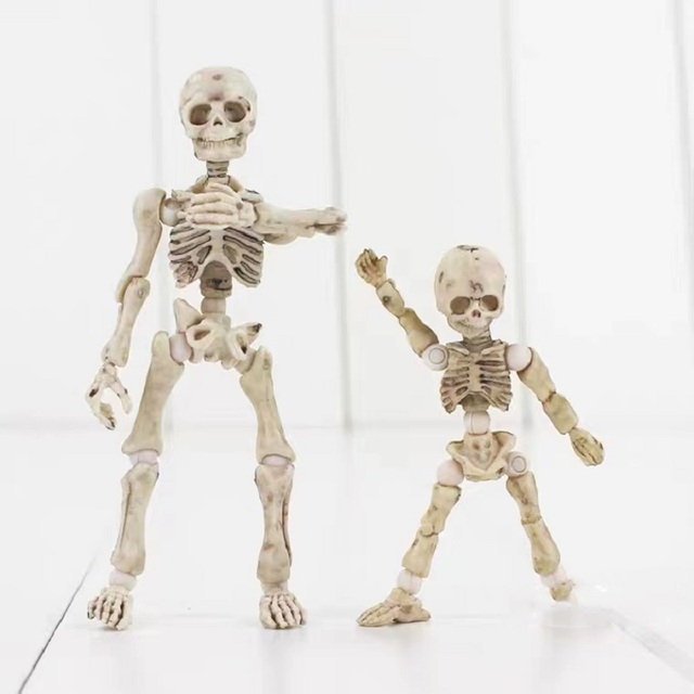 Ruchomy szkielet ludzki Mr. Bones - zabawka Gag, Model Mini na Halloween - Wianko - 2
