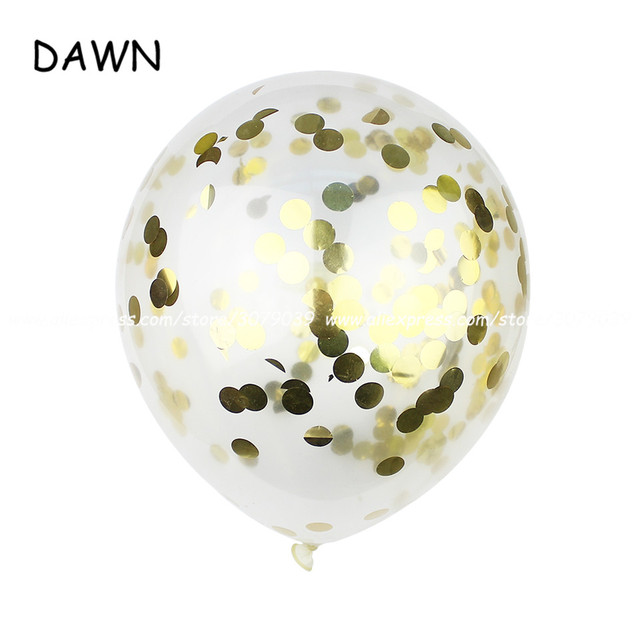 Partia 10 jasnych balonów różowe złoto z gwiazdami i konfetti dla urodzin i dekoracji weselnych - Wianko - 7