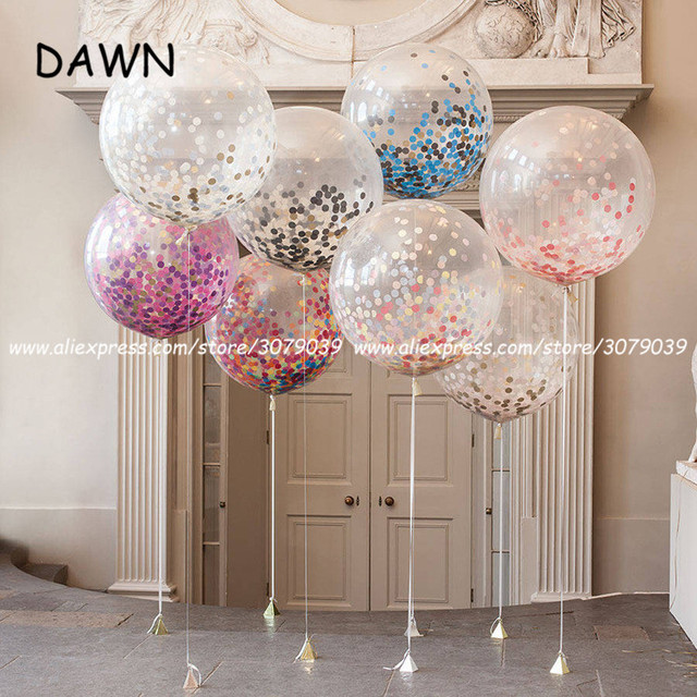 Partia 10 jasnych balonów różowe złoto z gwiazdami i konfetti dla urodzin i dekoracji weselnych - Wianko - 1