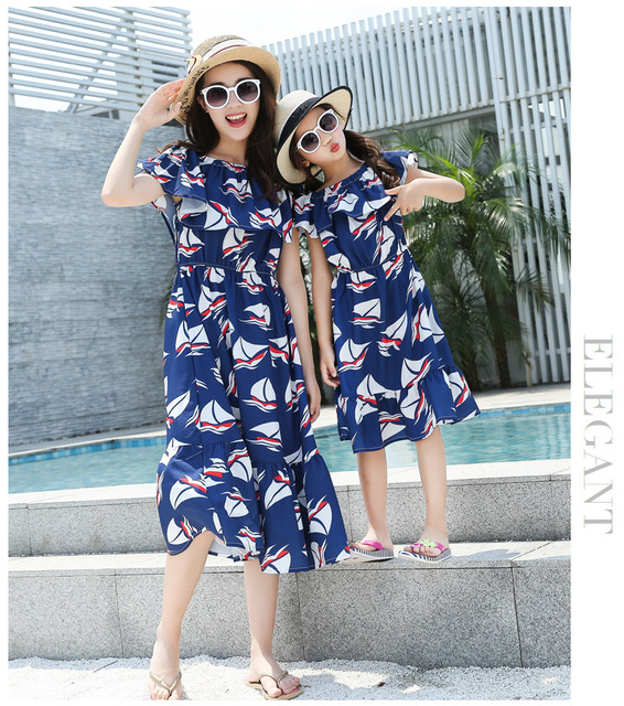 Letnia identyczna sukienka dla mamy i córki - stroje rodzinne na wakacje - Wianko - 6