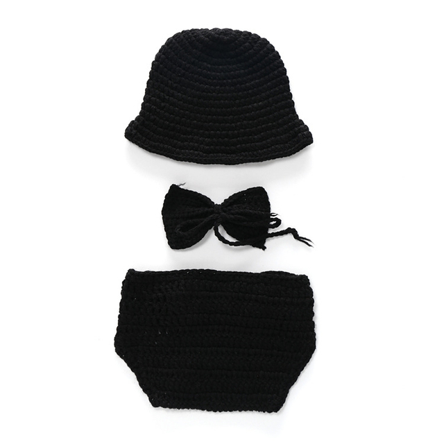 Kostiumy dla dzieci dla chłopca Gentleman z kapeluszem, łukiem i krawatem - zestaw 3 sztuk - Wianko - 6