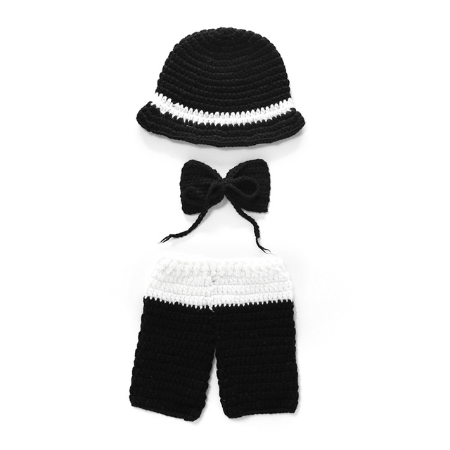 Kostiumy dla dzieci dla chłopca Gentleman z kapeluszem, łukiem i krawatem - zestaw 3 sztuk - Wianko - 3