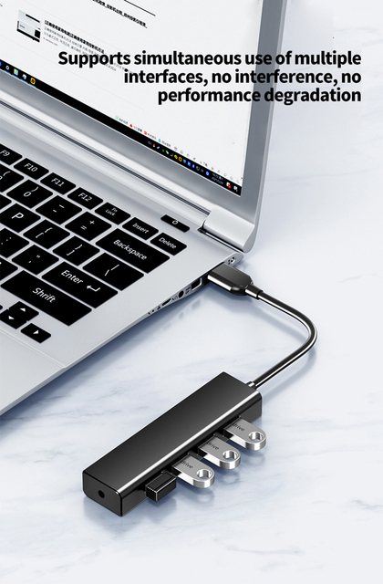 Hub USB 4 portowy 3.0/2.0 z prędkością transferu 5 gb/s dla Macbook Air, komputery stacjonarne i laptopy - Wianko - 10