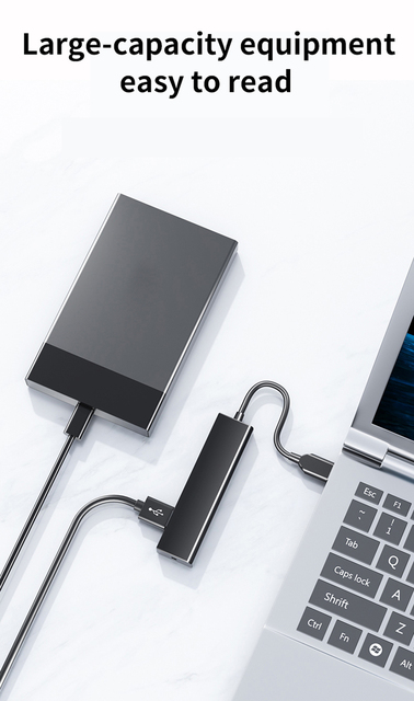 Hub USB 4 portowy 3.0/2.0 z prędkością transferu 5 gb/s dla Macbook Air, komputery stacjonarne i laptopy - Wianko - 6