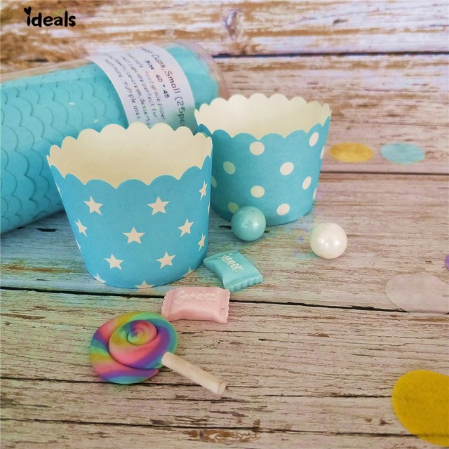 Foremka papierowa do babeczek Cupcake z niebieską jasnoróżową kropką (50 sztuk) - Wianko - 10