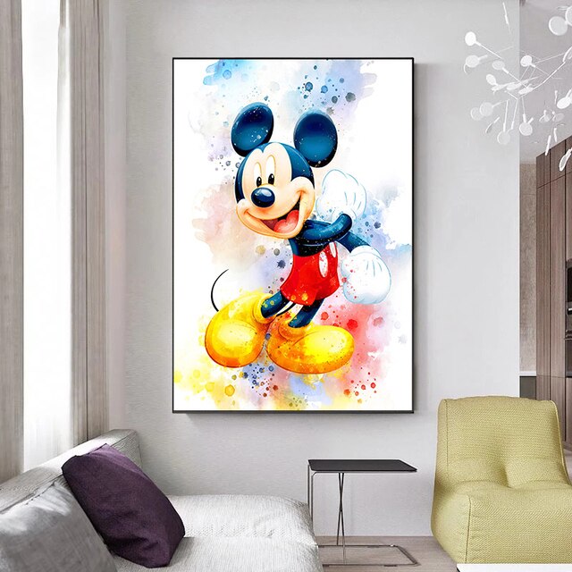 Plakat i druk obrazu Disney z Myszką Miki i Kaczorem Donaldem na płótnie artystycznym do dekoracji salonu - Wianko - 7