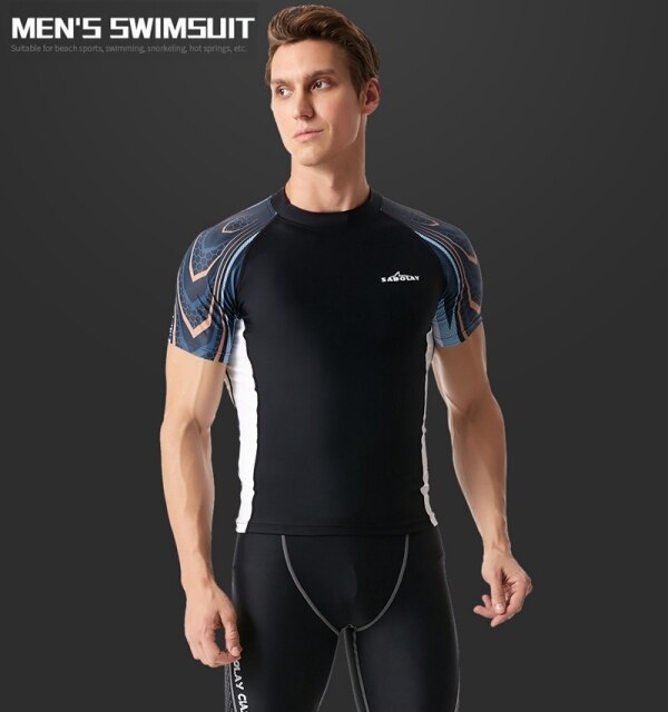 Mężczyźni obcisły strój kąpielowy z elastyczną Lycrą, szybkoschnący, z ochroną przeciwsłoneczną UV, idealny do surfowania, nurkowania i plażowania - Wianko - 5