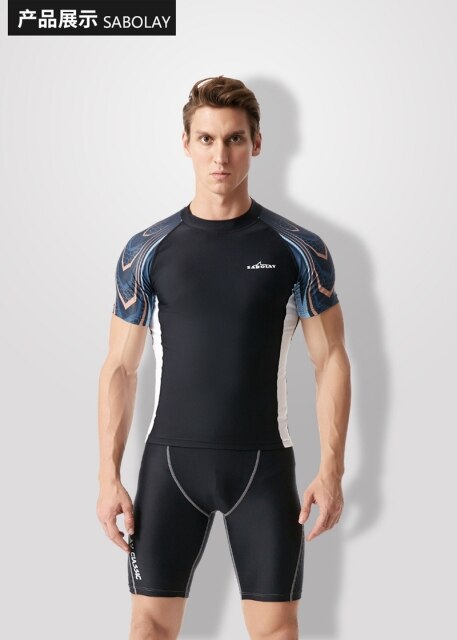 Mężczyźni obcisły strój kąpielowy z elastyczną Lycrą, szybkoschnący, z ochroną przeciwsłoneczną UV, idealny do surfowania, nurkowania i plażowania - Wianko - 10