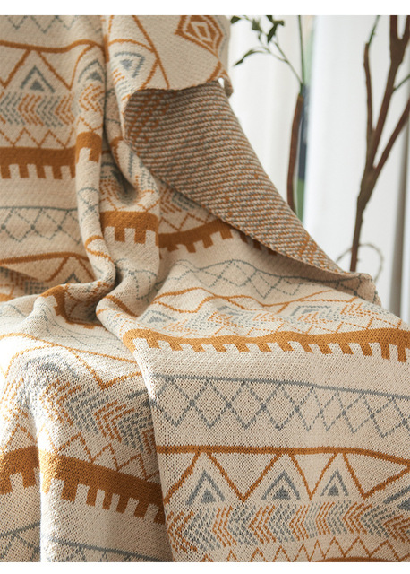 Akrylowy koc Nordic zimowy, dekoracyjny i ciepły na sofę -  duży szal z miękkiej dzianiny wełnianej - Wianko - 13
