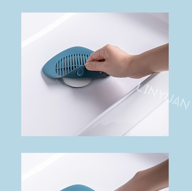 Sitko do zlewu kuchennego i łazienkowego z antypoślizgową matą, pokrywą wpustu, filtrem przeciwpyłowym i 4 dolnymi przyssawkami - Wianko - 8
