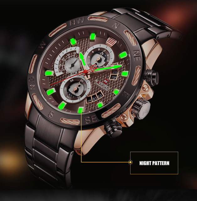 Nowy zegarek męski NAVIFORCE 2021 Business Man, kwarcowy, luksusowy, sportowy, wodoodporny – Calander 9165 - Wianko - 7