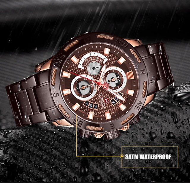 Nowy zegarek męski NAVIFORCE 2021 Business Man, kwarcowy, luksusowy, sportowy, wodoodporny – Calander 9165 - Wianko - 6