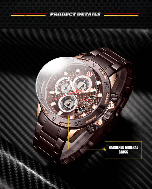 Nowy zegarek męski NAVIFORCE 2021 Business Man, kwarcowy, luksusowy, sportowy, wodoodporny – Calander 9165 - Wianko - 5