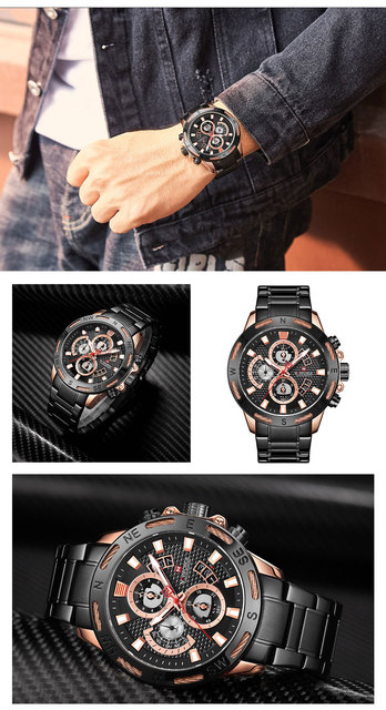 Nowy zegarek męski NAVIFORCE 2021 Business Man, kwarcowy, luksusowy, sportowy, wodoodporny – Calander 9165 - Wianko - 13