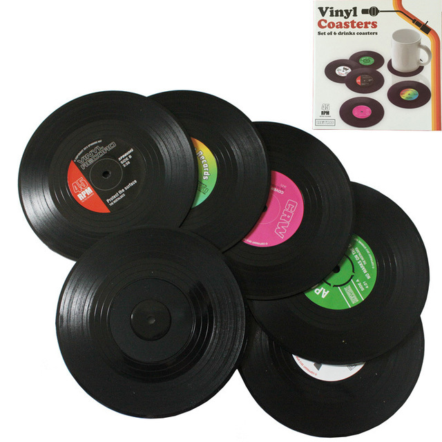 Podstawka pod kubek gramofon Vinyl 2 sztuki - Wianko - 1