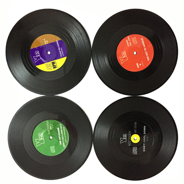 Podstawka pod kubek gramofon Vinyl 2 sztuki - Wianko - 3