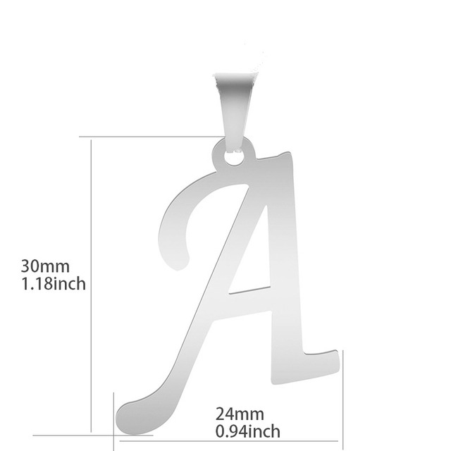 Wisiorek ze stali nierdzewnej w kolorze złotym lub srebrnym z literą A-Z dostępny w sklepie internetowym - Biżuteria Celebrytek - Wianko - 1