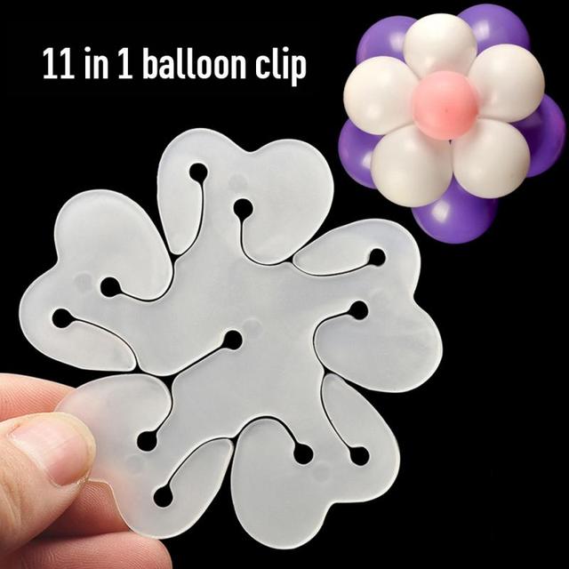 Dekoracja imprezowa DIY: Lateksowy balon w kształcie kwiatu z klipem mocującym - urodziny, śluby - Wianko - 1