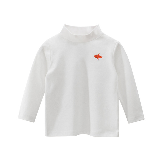 Bluzka dziewczęca z długim rękawem w stylu koreańskim, haft rybny, jesień 2020, bawełna (2-9 lat) - Wianko - 2