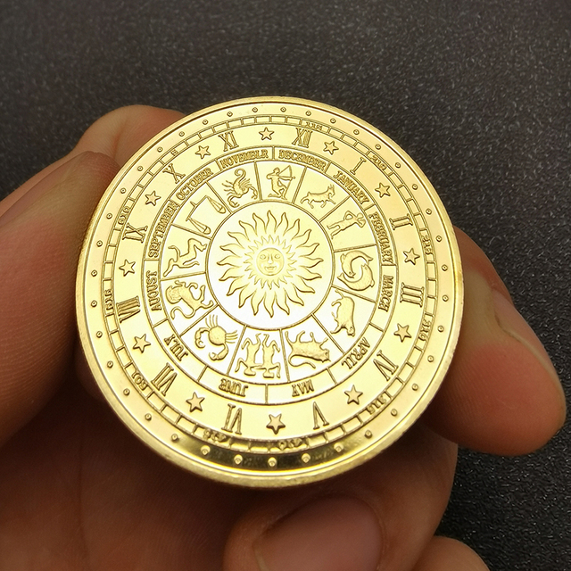 12 konstelacji Gemin - złota Plaed moneta Znak Zodiaku Token szczęśliwe prezenty pamiątkowe - Wianko - 4