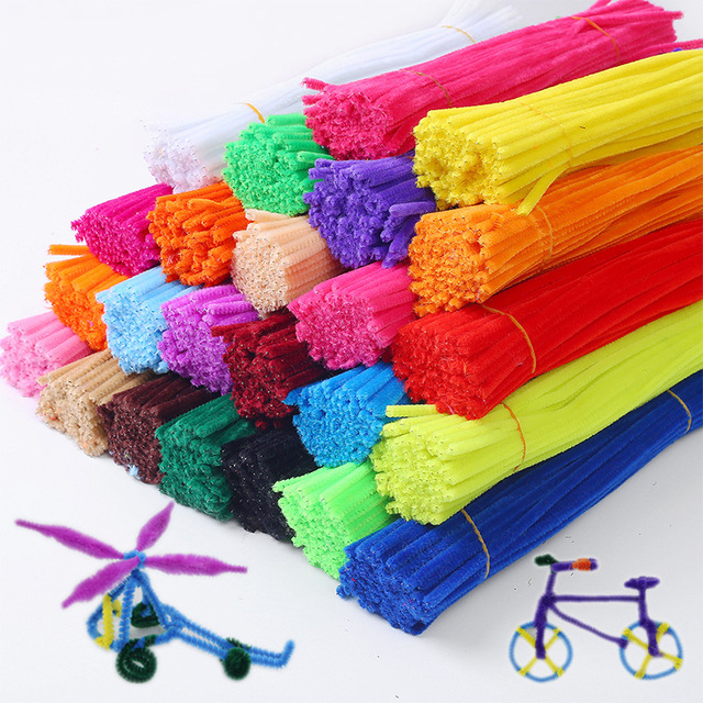 100 sztuk Zabawki Montessori Chenille Puzzle Craft - Kolorowe Rury Twist Rod DIY - Wianko - 1