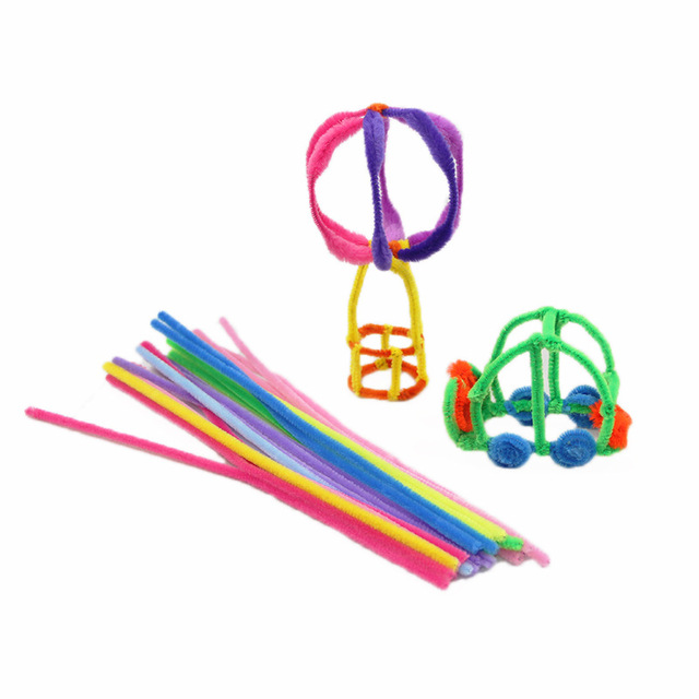 100 sztuk Zabawki Montessori Chenille Puzzle Craft - Kolorowe Rury Twist Rod DIY - Wianko - 3