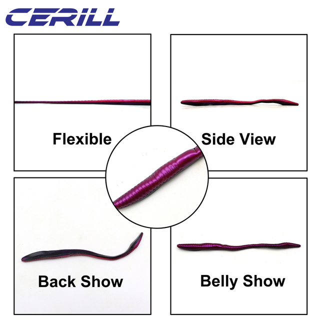 Przynęty Cerill 10 sztuk 160mm 5.5g - miękkie, silikonowe, realistyczne Earthworm, Grub, Bloodworm - sprzęt wędkarski - Wianko - 11