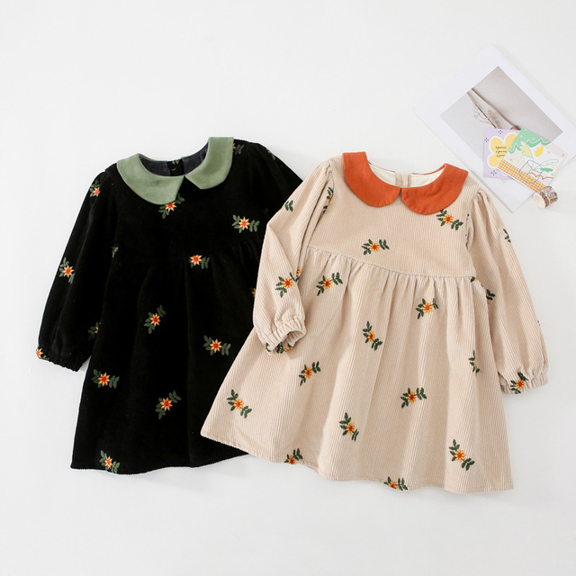 Aksamitna sukienka z długim rękawem dla dziewczynek na jesień i zimę modna odzież dla 1-3 lat - Wianko - 9
