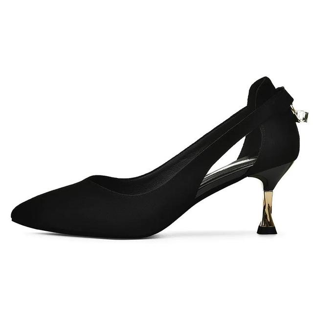 Eleganckie czarne czółenka damskie na wysokim obcasie - wygodne i stylowe wiosenne buty damskie - Wianko - 2